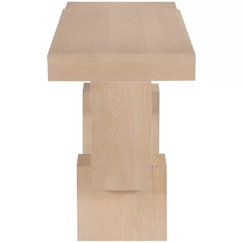 Console noire de 173 cm avec finition peinte, plateau en placage de bois d'acacia et cadre en bois massif