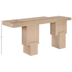 Console noire de 173 cm avec finition peinte, plateau en placage de bois d'acacia et cadre en bois massif