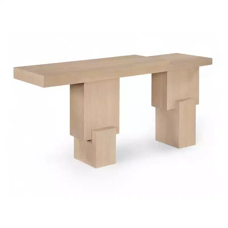 Console noire de 173 cm avec finition peinte, plateau en placage de bois d'acacia et cadre en bois massif