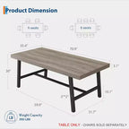 Table de salle à manger de 180 cm pour 6-8 personnes, grande table rectangulaire industrielle avec plateau en bois et pieds en métal pour cuisine et salle à manger, grise