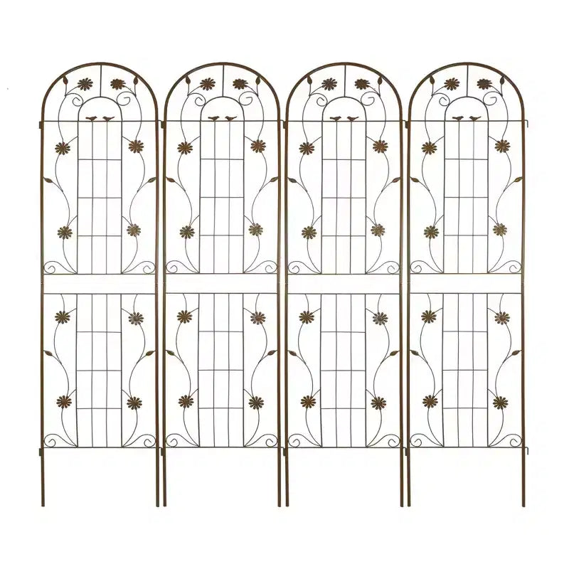 Lot de 2 treillis de jardin en métal noir antirouille de 220 x 50 cm pour plantes grimpantes
