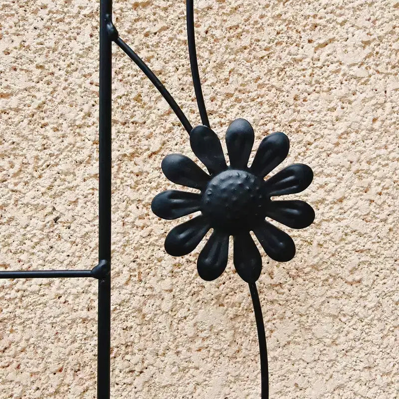 Lot de 2 treillis de jardin en métal noir antirouille de 220 x 50 cm pour plantes grimpantes