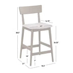 Tabourets de bar mi-siècle moderne hauteur comptoir Noyer : Lin Mocha, pieds en hévéa