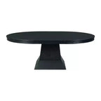Mara Oval Extendable Dining Table Dark Oak - Picket House Furnishings: Modern Pedestal, Seats Up to 8, 2 Leaves