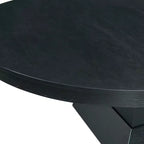 Table à manger ovale extensible chêne foncé, piètement central moderne, jusqu'à 8 places assises, 2 rallonges amovibles