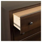 Table de chevet à 3 tiroirs Espresso, Table de chevet en bois composite avec glissières métalliques