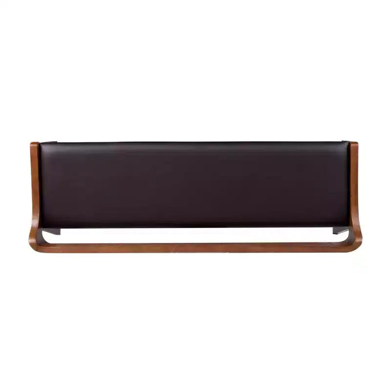 Banc de salle à manger 60 pouces Châtaigne, Structure en bois d'acacia avec siège en similicuir, Deux places