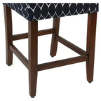 Tabouret de bar de 24 pouces, hauteur comptoir, rembourré, avec garniture cloutée et pieds en bois