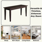 Banc classique en bois dur, 2 places, capacité de 204 kg, utilisation intérieure polyvalente