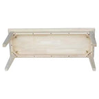 Banc classique en bois dur, 2 places, capacité de 204 kg, utilisation intérieure polyvalente