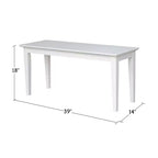 Banc classique en bois dur, 2 places, capacité de 204 kg, utilisation intérieure polyvalente