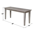 Banc classique en bois dur, 2 places, capacité de 204 kg, utilisation intérieure polyvalente