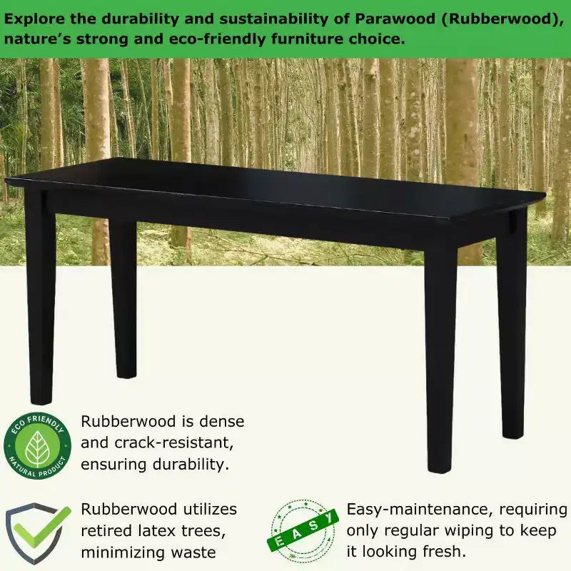 Banc classique en bois dur, 2 places, capacité de 204 kg, utilisation intérieure polyvalente