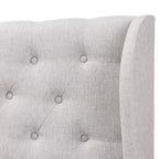 Tête de lit capitonnée à oreilles en tissu moderne gris, taille Queen
