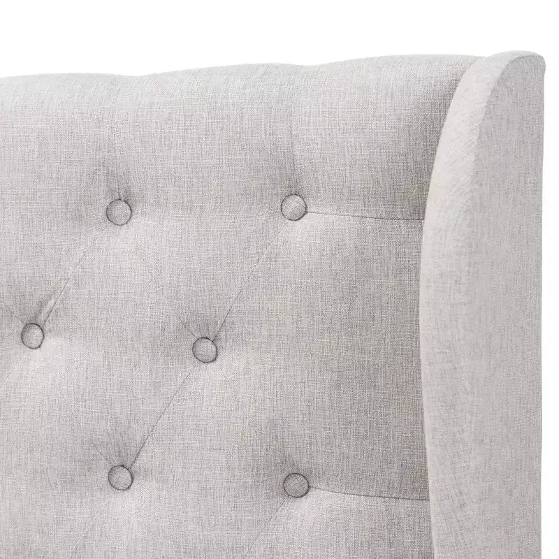 Tête de lit capitonnée à oreilles en tissu moderne gris, taille Queen