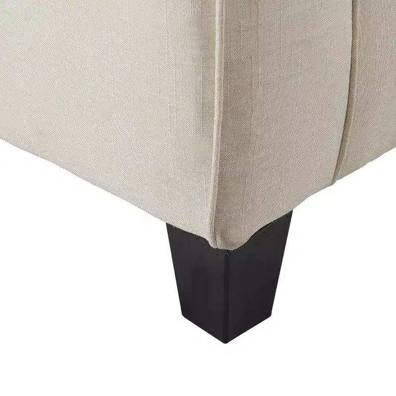 Causeuse de 61 po avec accoudoirs arrondis, coussins moelleux et cadre en bois franc