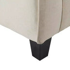 Causeuse de 61 po avec accoudoirs arrondis, coussins moelleux et cadre en bois franc