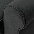Causeuse de 61 po avec accoudoirs arrondis, coussins moelleux et cadre en bois franc