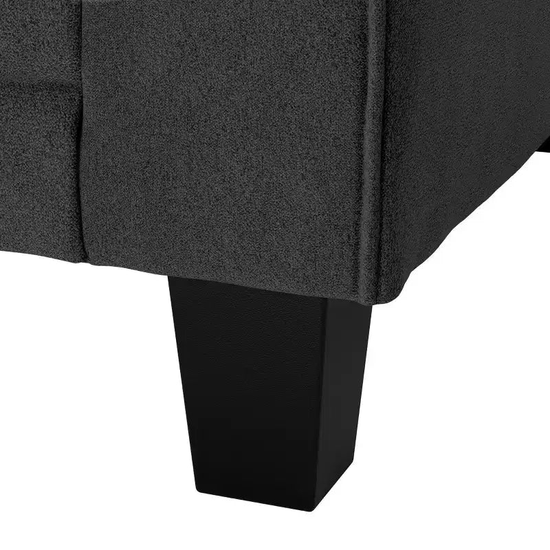 Causeuse de 61 po avec accoudoirs arrondis, coussins moelleux et cadre en bois franc