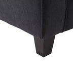Causeuse de 61 po avec accoudoirs arrondis, coussins moelleux et cadre en bois franc