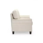 Causeuse de 61 po avec accoudoirs arrondis, coussins moelleux et cadre en bois franc