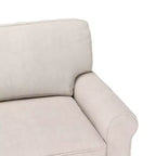 Causeuse de 61 po avec accoudoirs arrondis, coussins moelleux et cadre en bois franc