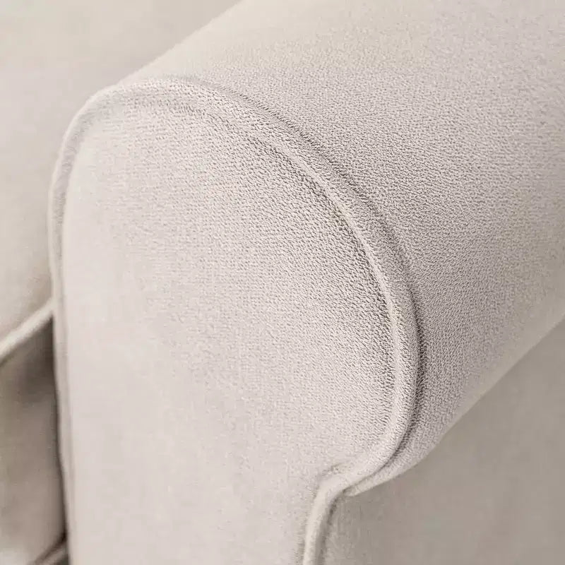 Causeuse de 61 po avec accoudoirs arrondis, coussins moelleux et cadre en bois franc