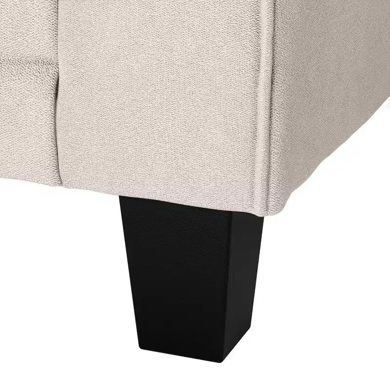 Causeuse de 61 po avec accoudoirs arrondis, coussins moelleux et cadre en bois franc