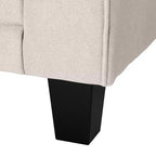 Causeuse de 61 po avec accoudoirs arrondis, coussins moelleux et cadre en bois franc