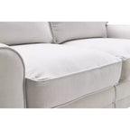 Causeuse de 61 po avec accoudoirs arrondis, coussins moelleux et cadre en bois franc