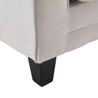 Causeuse de 61 po avec accoudoirs arrondis, coussins moelleux et cadre en bois franc
