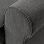 Causeuse de 61 po avec accoudoirs arrondis, coussins moelleux et cadre en bois franc