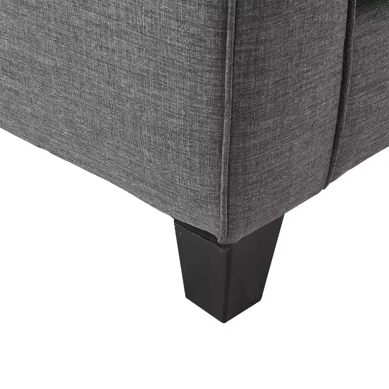 Causeuse de 61 po avec accoudoirs arrondis, coussins moelleux et cadre en bois franc