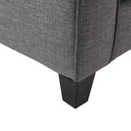 Causeuse de 61 po avec accoudoirs arrondis, coussins moelleux et cadre en bois franc