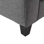 Causeuse de 61 po avec accoudoirs arrondis, coussins moelleux et cadre en bois franc
