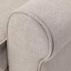 Causeuse de 61 po avec accoudoirs arrondis, coussins moelleux et cadre en bois franc