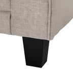 Causeuse de 61 po avec accoudoirs arrondis, coussins moelleux et cadre en bois franc