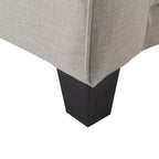 Causeuse de 61 po avec accoudoirs arrondis, coussins moelleux et cadre en bois franc