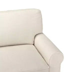 Causeuse de 61 po avec accoudoirs arrondis, coussins moelleux et cadre en bois franc