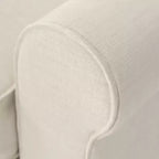 Causeuse de 61 po avec accoudoirs arrondis, coussins moelleux et cadre en bois franc