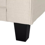 Causeuse de 61 po avec accoudoirs arrondis, coussins moelleux et cadre en bois franc
