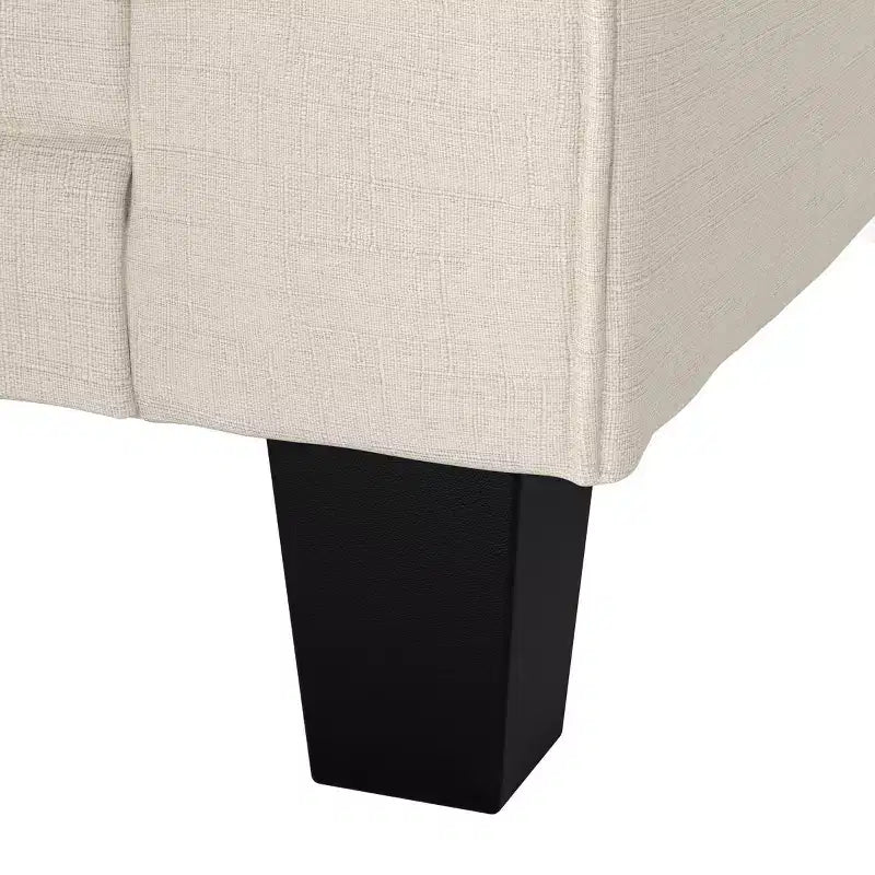 Causeuse de 61 po avec accoudoirs arrondis, coussins moelleux et cadre en bois franc
