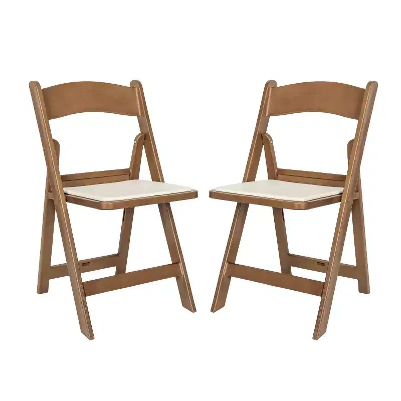 Lot de 2 chaises pliantes en résine, capacité de charge de 360 kg, chaises événementielles intérieures/extérieures