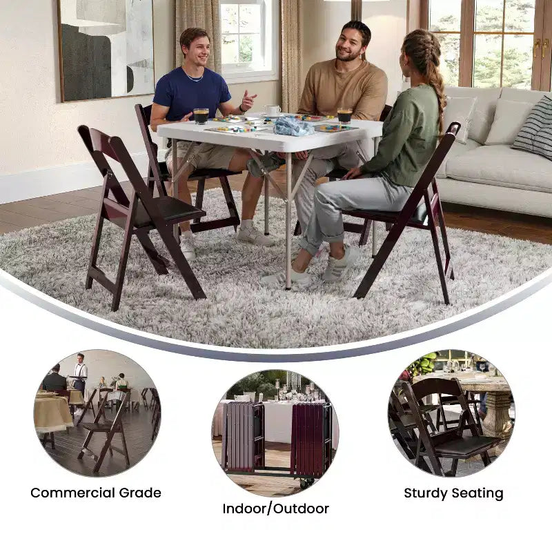 Lot de 2 chaises pliantes en résine, capacité de charge de 360 kg, chaises événementielles intérieures/extérieures