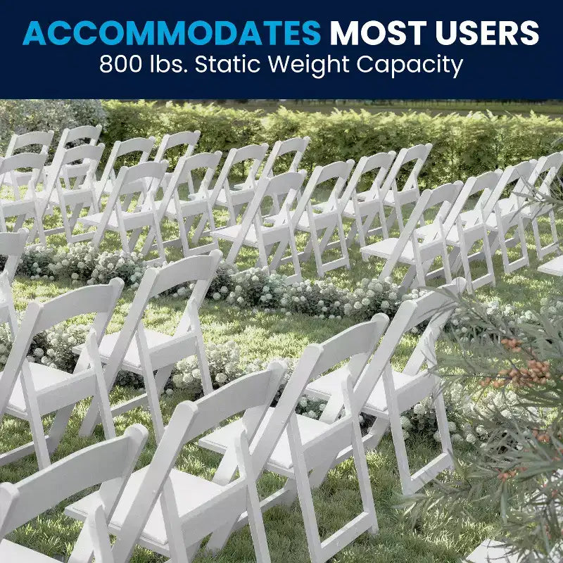 Lot de 2 chaises pliantes en résine, capacité de charge de 360 kg, chaises événementielles intérieures/extérieures