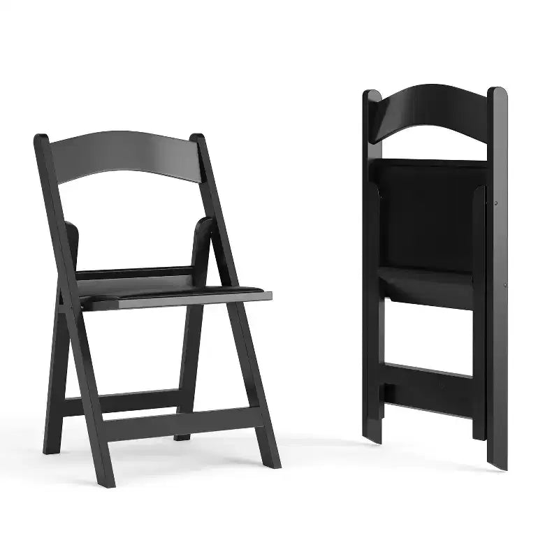 Lot de 2 chaises pliantes en résine, capacité de charge de 360 kg, chaises événementielles intérieures/extérieures