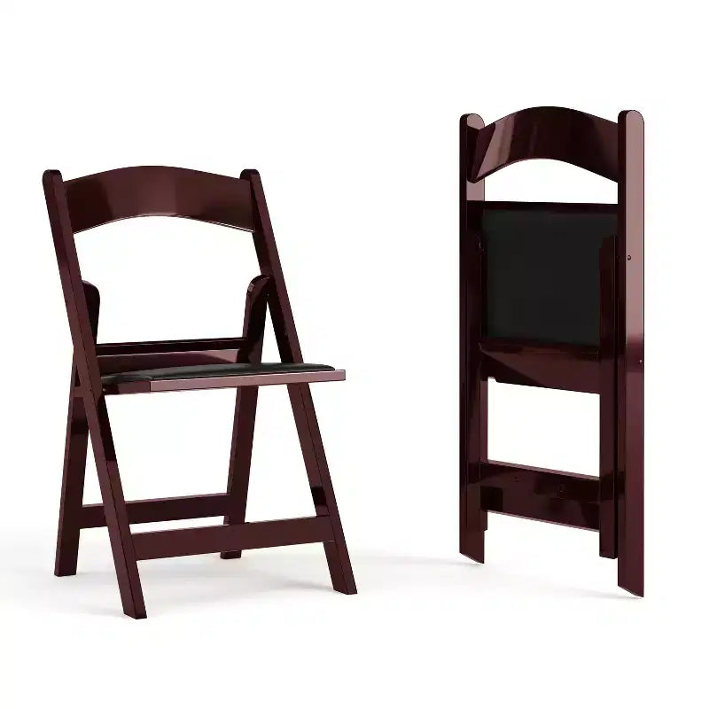 Lot de 2 chaises pliantes en résine, capacité de charge de 360 kg, chaises événementielles intérieures/extérieures