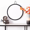 Miroir mural rond noir mat, 20 x 20 pouces, cadre en fer et MDF
