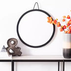 Miroir mural rond noir mat, 20 x 20 pouces, cadre en fer et MDF