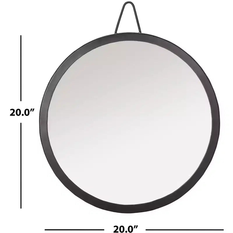 Miroir mural rond noir mat, 20 x 20 pouces, cadre en fer et MDF